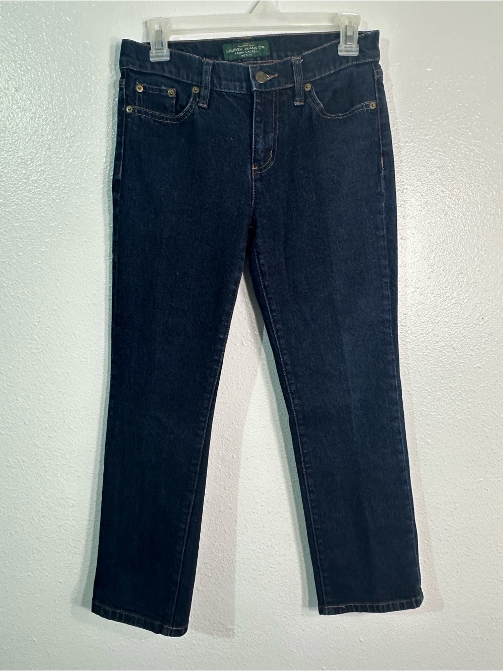 Lauren Ralph Lauren Jeans Womens 4P Petite Straight Leg Stretch Denim Luxury